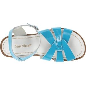 Nwot Saltwater Sandals Turquoise Blue Patent Leather Adult/Big Kid 8 Women’s 10
